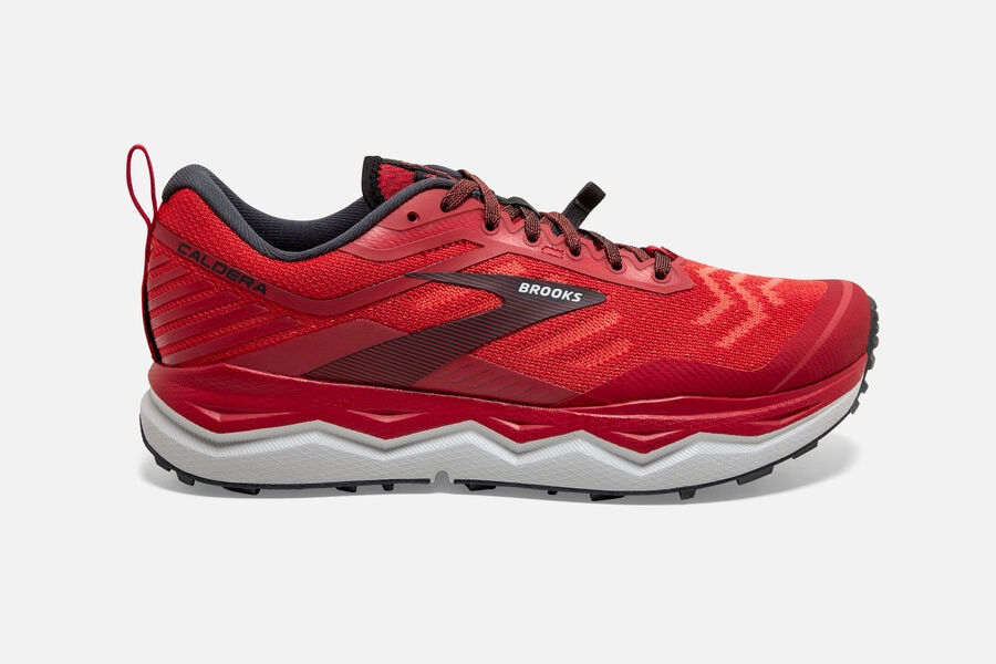 Brooks Caldera 4 Mens Australia - Trail Running Shoes - Red/Grey (664-NXDAC)